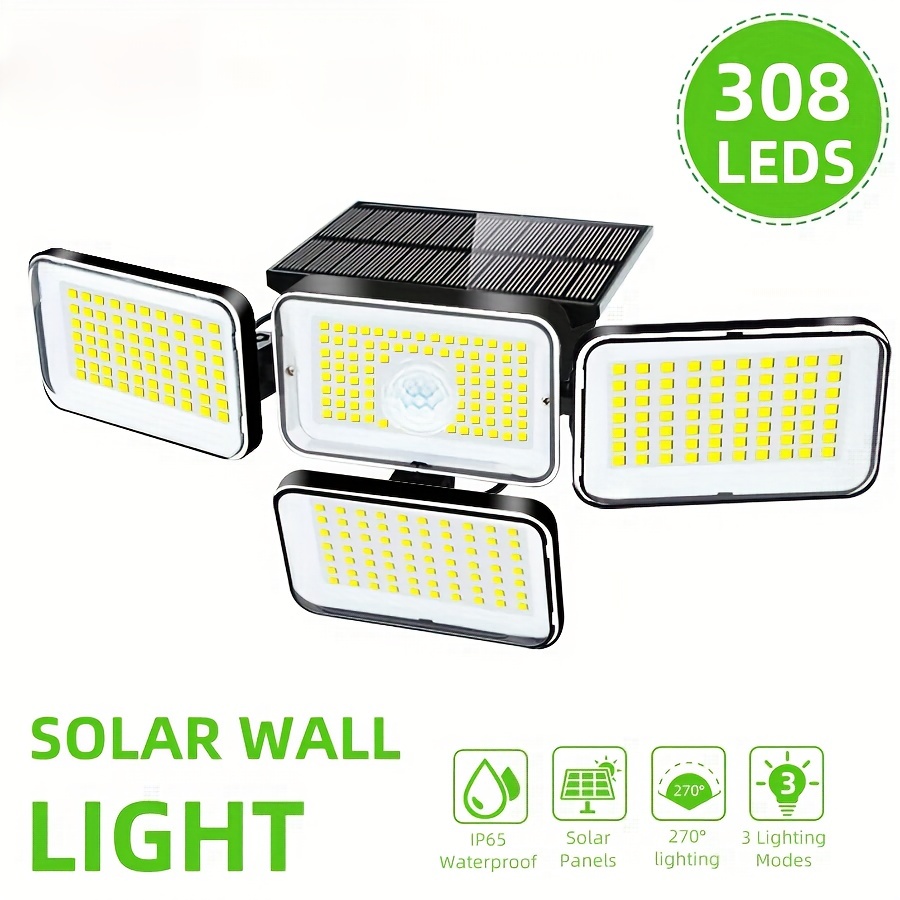 Pack 3 Focos Solares Led Exterior Luz Led Sensor Movimiento