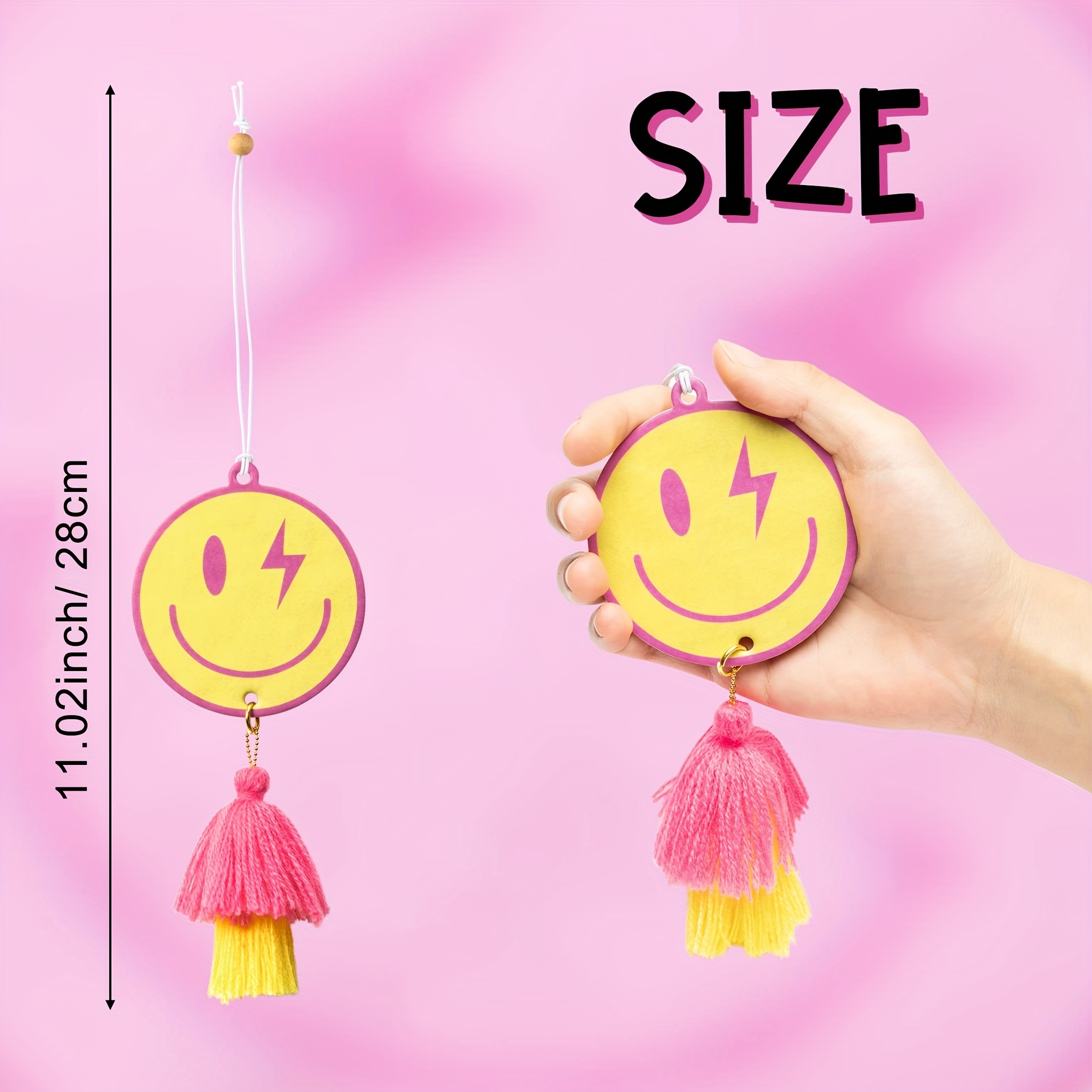 Smiley Face Car Hanger / Boho Car Accessories / Trendy Car 