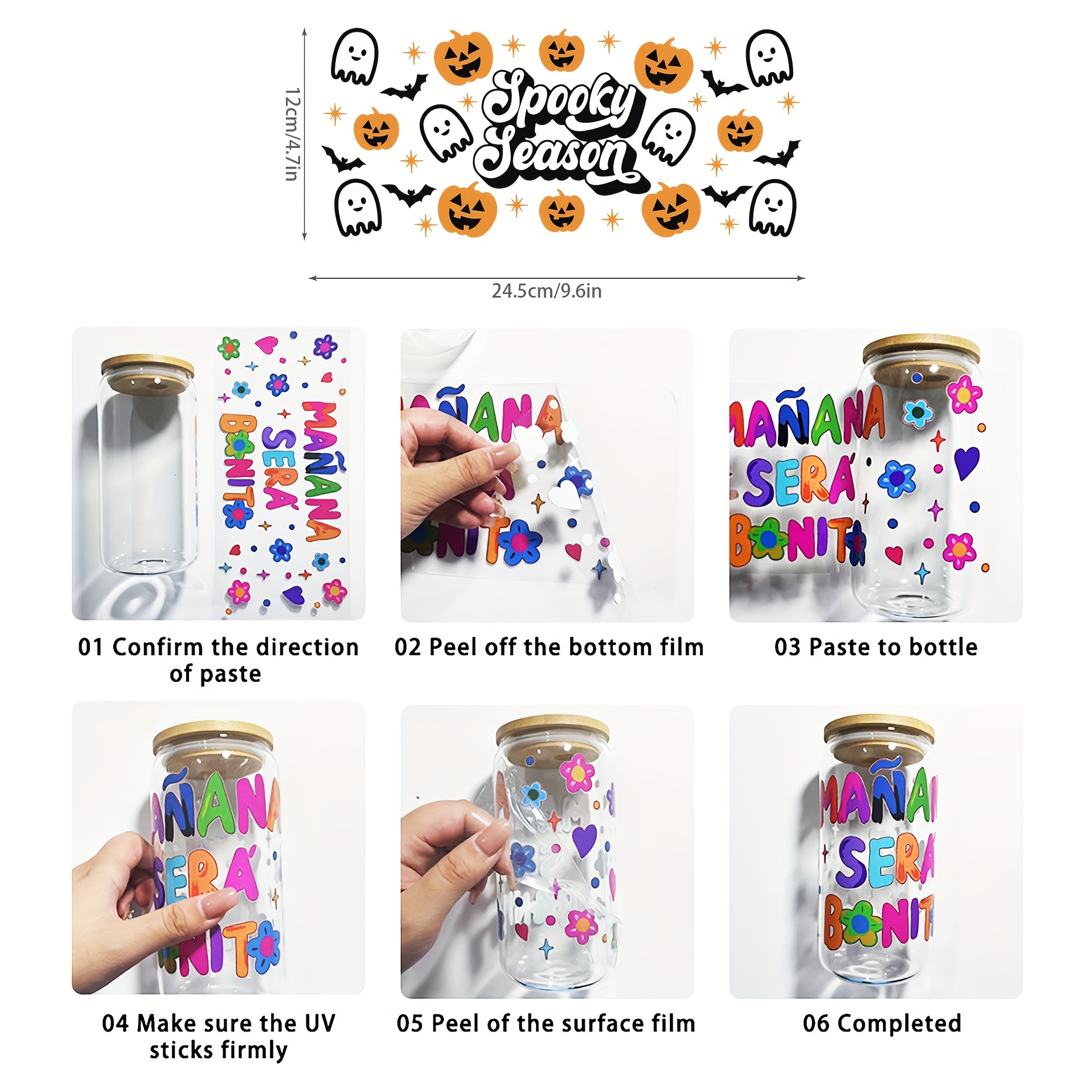 Mugs Glass Jars Stickers Halloween Diy Waterproof Transfer Sticker, Uv  Sticker, Diy Stickers For Glass Cups - Temu Italy