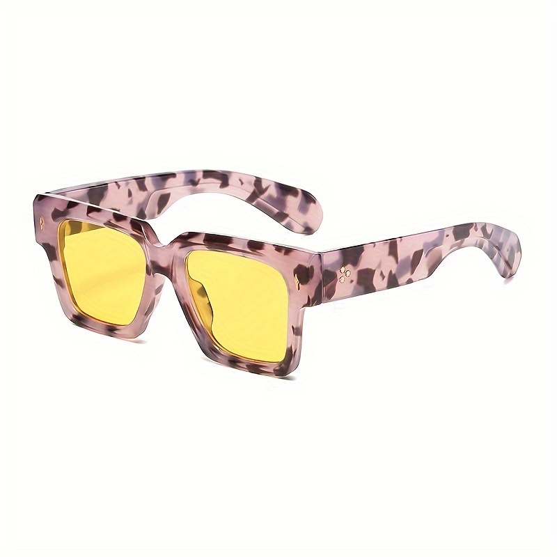 Trendy Simple Yellow Lens Square Sunglasses For Men Women Driving Fishing  Supplies - Jewelry & Accessories - Temu Canada