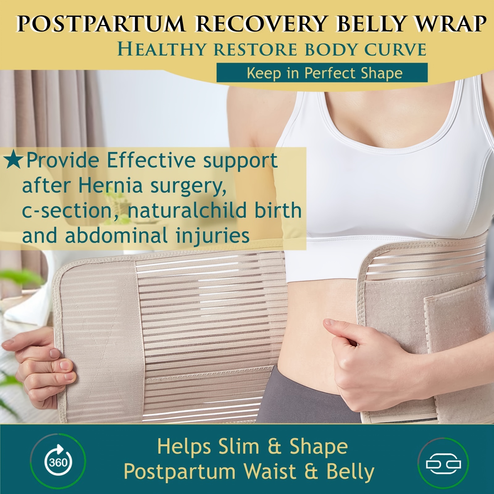 Get Back In Shape Quickly With Our Postpartum Belly Band For C-Section  Recovery Compression Wrap Back Support Belt, Get Back In Shape Plan