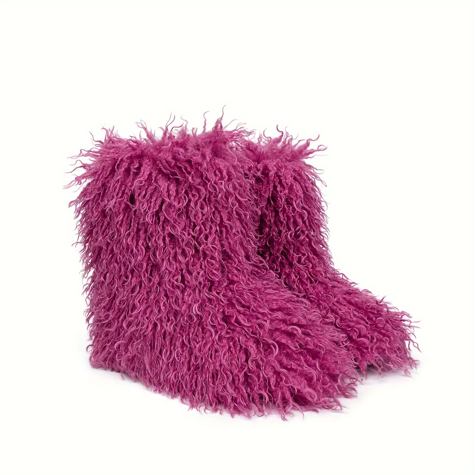 Wynter Fluffy Faux Fur Boots- Rose Pink