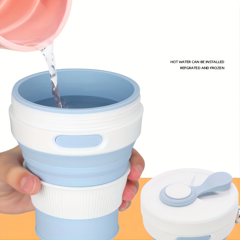 Foldable Coffee Cup With Handle And Lid Creative Portable - Temu