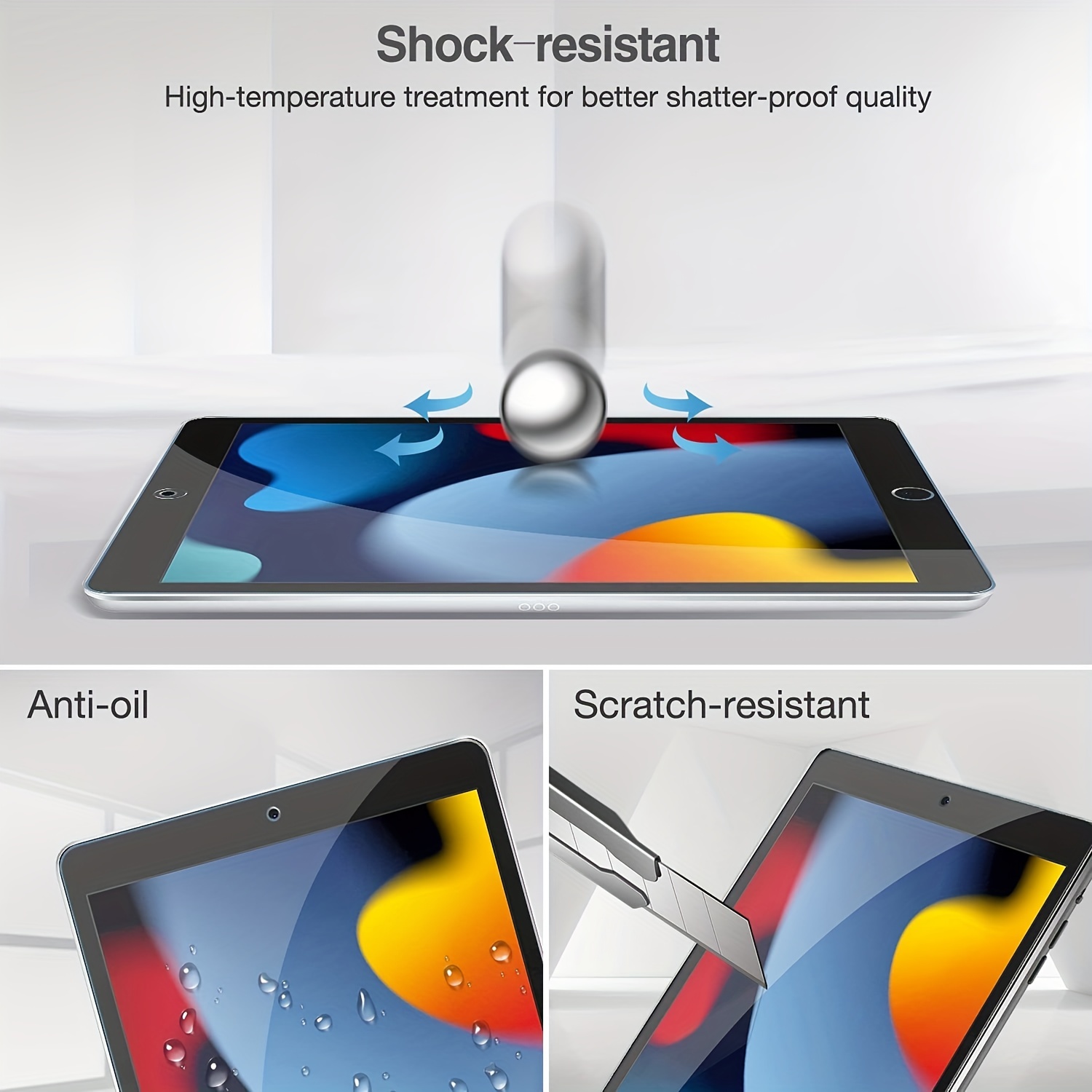 Protecteur d'écran compatible avec iPad (10,2 pouces, modèle 2021