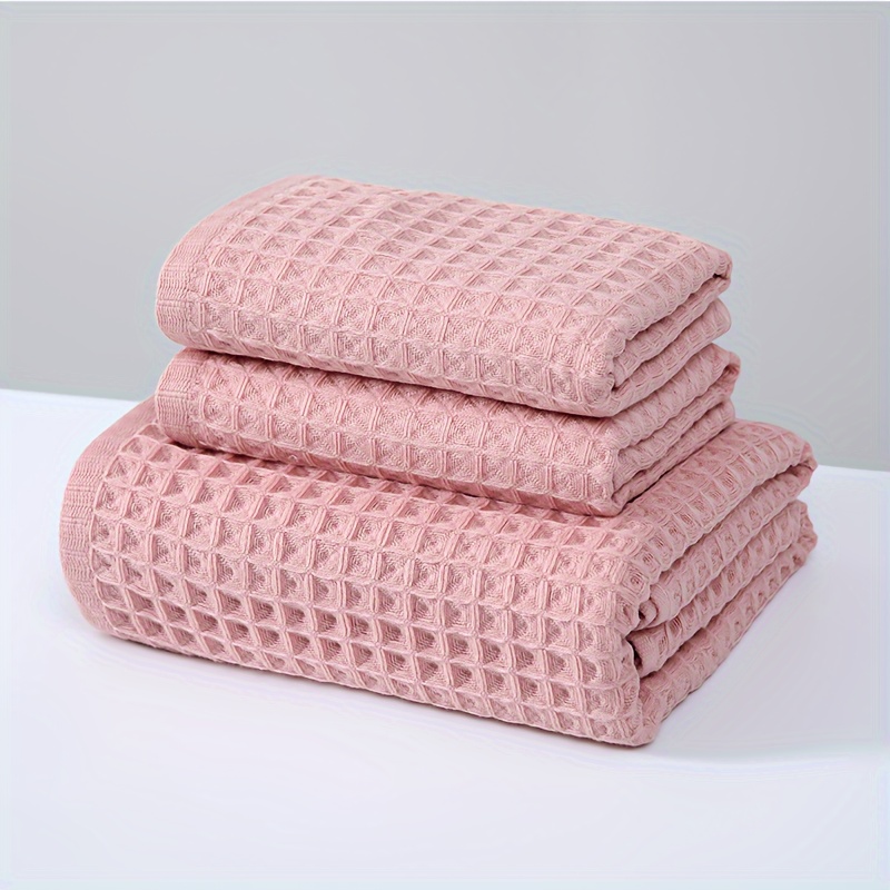 Waffle Hand Towel Set, Household Cotton Hand Towel, Soft Solid Color Face  Towel, Plain Absorbent Towel For Home Bathroom, Bathroom Supplies, - Temu