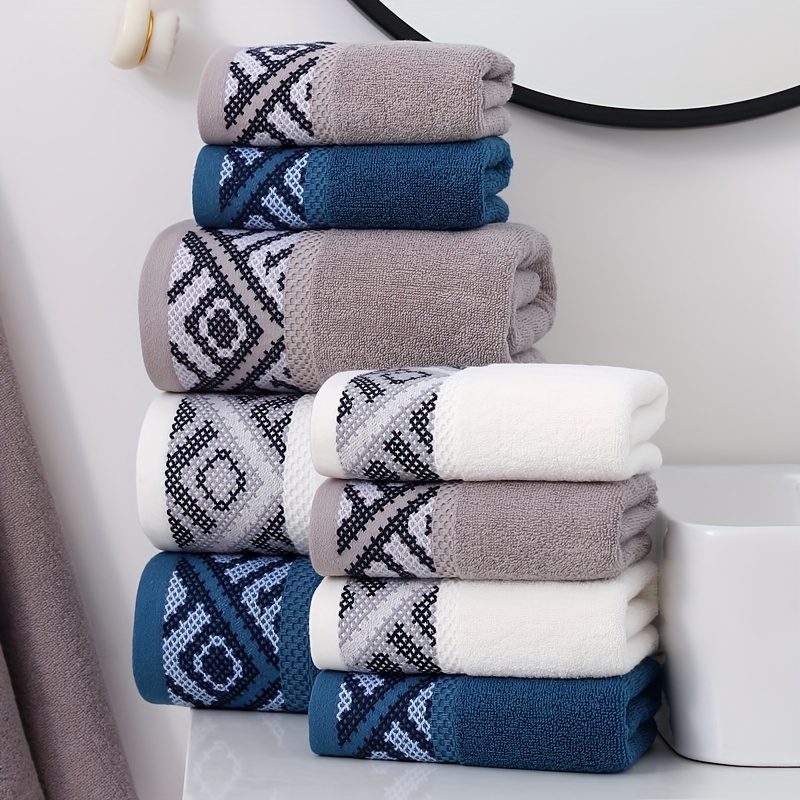 Leaf Pattern Towel Set Soft Hand Towel Bath Towel Household - Temu