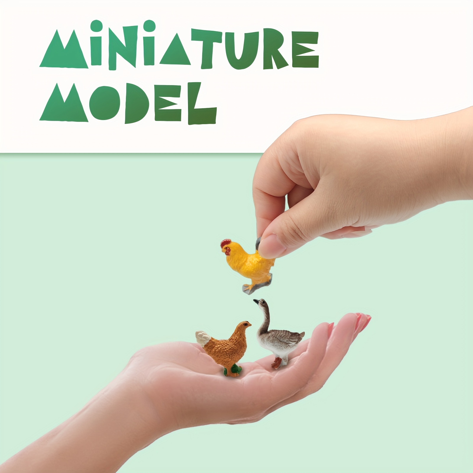 12pcs Simulation Mini Animaux De Ferme Volaille Figurines - Temu