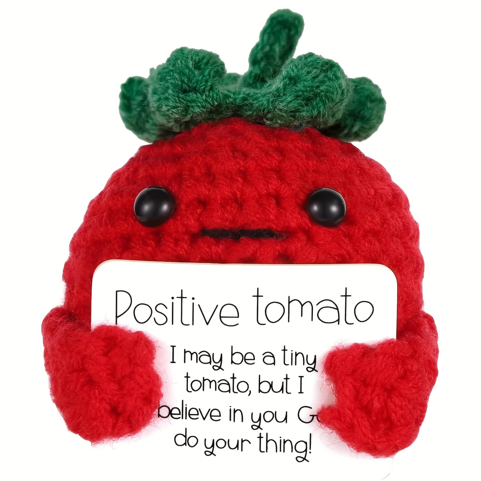 KINBOM Positive Potato, 2.75 Inch Funny Inspirational Positive Potato Funny  Knitted Positive Creative Cute Potato with Positive Cards Potato Doll for