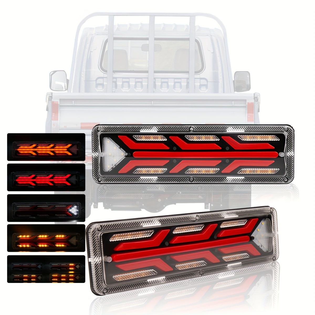 2pcs Luce Posteriore A LED Per Camion Rimorchio Running Turn Signal Brake  Light Fanale Posteriore Per Parti Di Camion Rimorchio Caravans Camper Stop