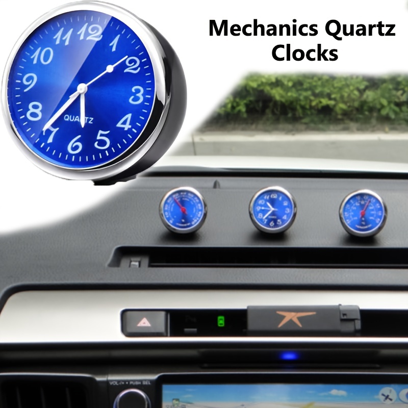 1 Pc Glow Décoratif Horloge De Voiture Horloge Mini Quartz - Temu