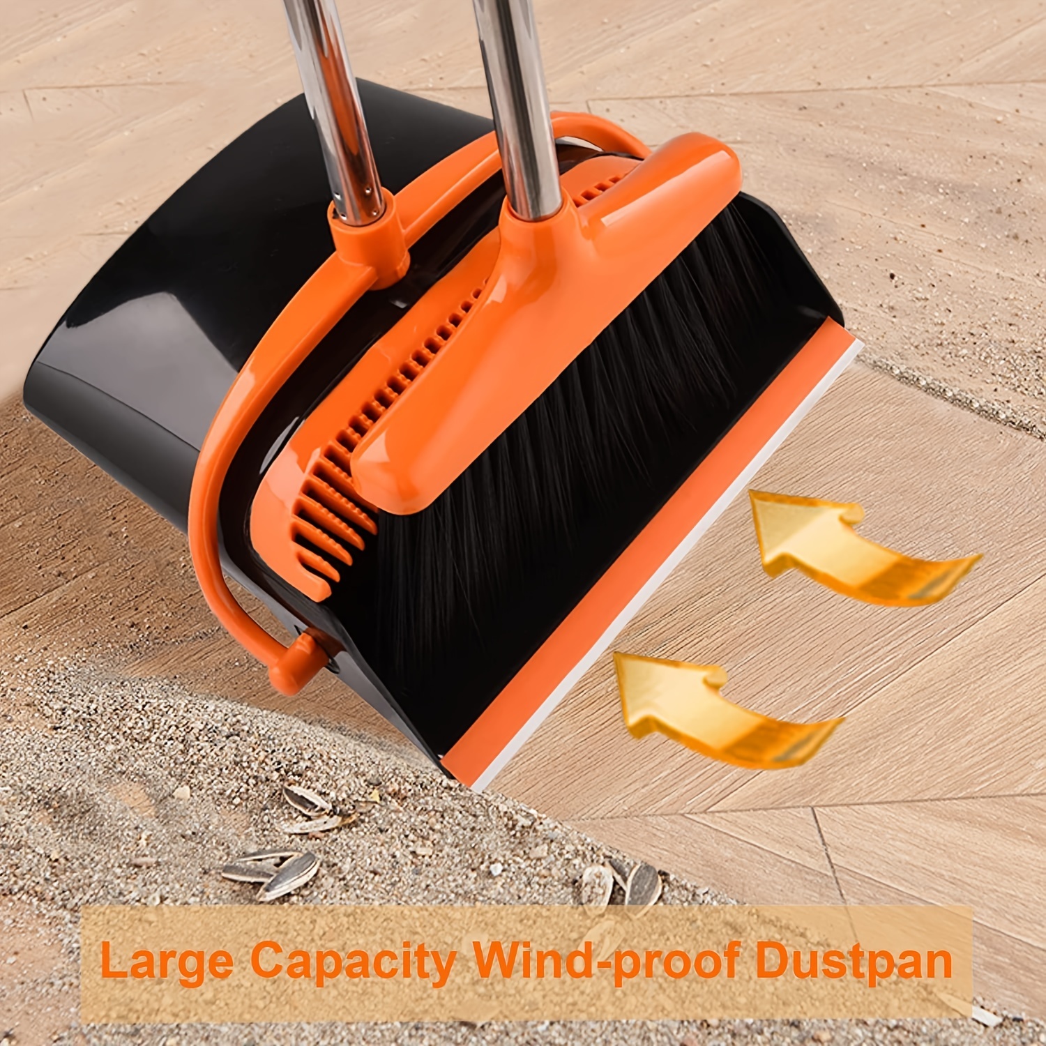 Household Broom And Dustpan Set, Upright Broom And Dustpan Combo