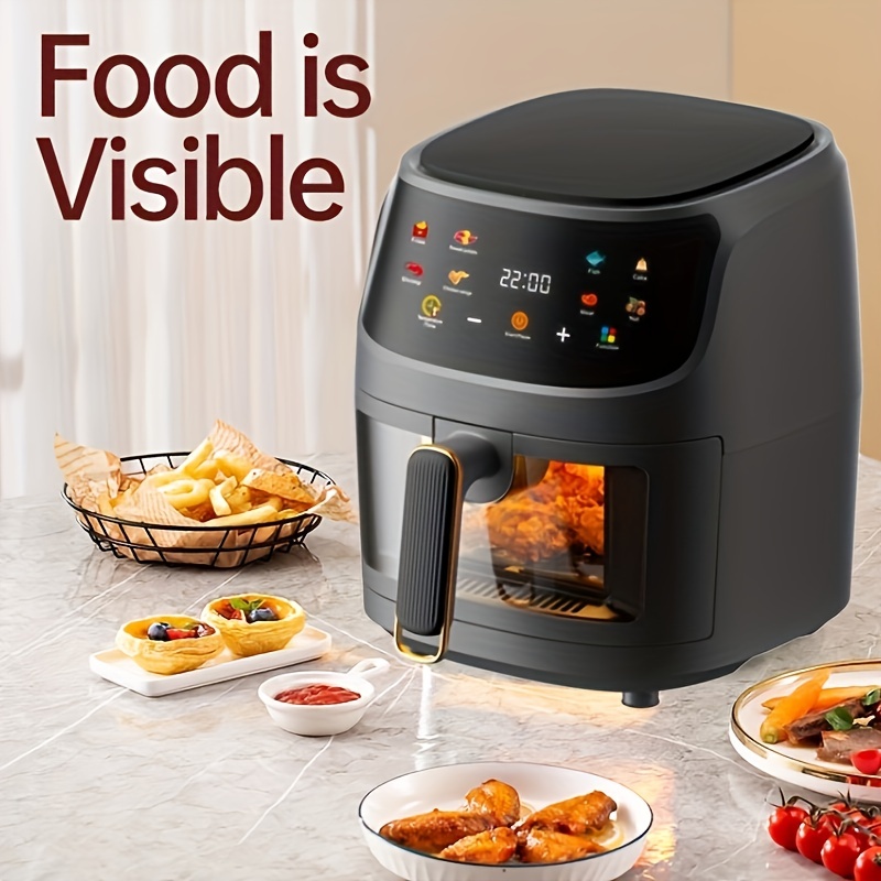 1pc 220v 1300w Visible Air Fryer For Home With Smart 5.5l Capacity,  Automatic Intelligent Potatoes Baking Machine