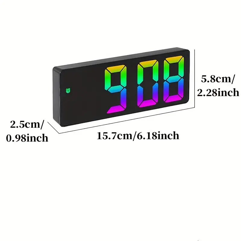 1pc Acrylic Mirror Voice Control Digital Alarm Clock Temperature Date  Display 3 Level Adjustable Brightness 2