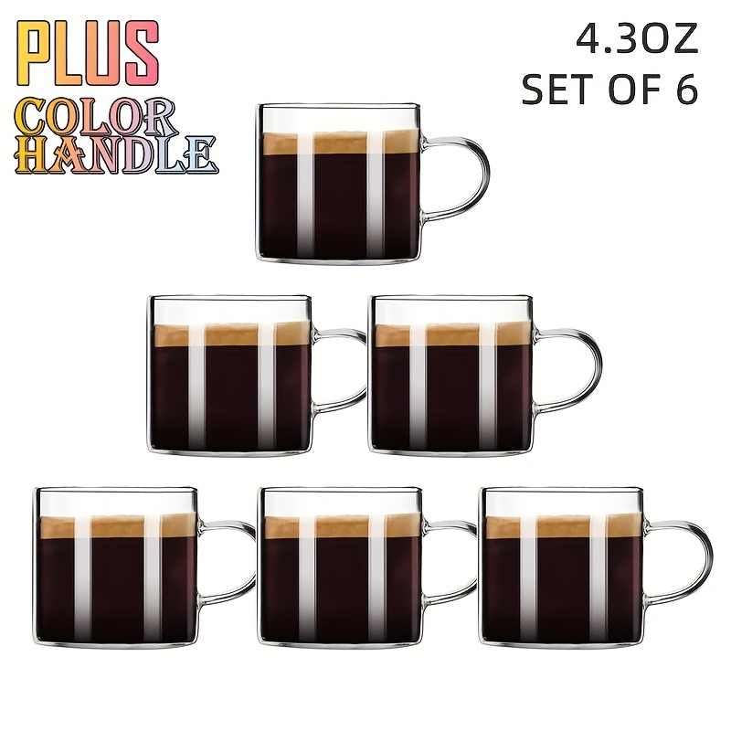 Mfacoy Mini Espresso Cups Set of 6 (Buy 4, get 2 Free), 4 oz Glass Espresso  Coffee Cups, Small Espre…See more Mfacoy Mini Espresso Cups Set of 6 (Buy