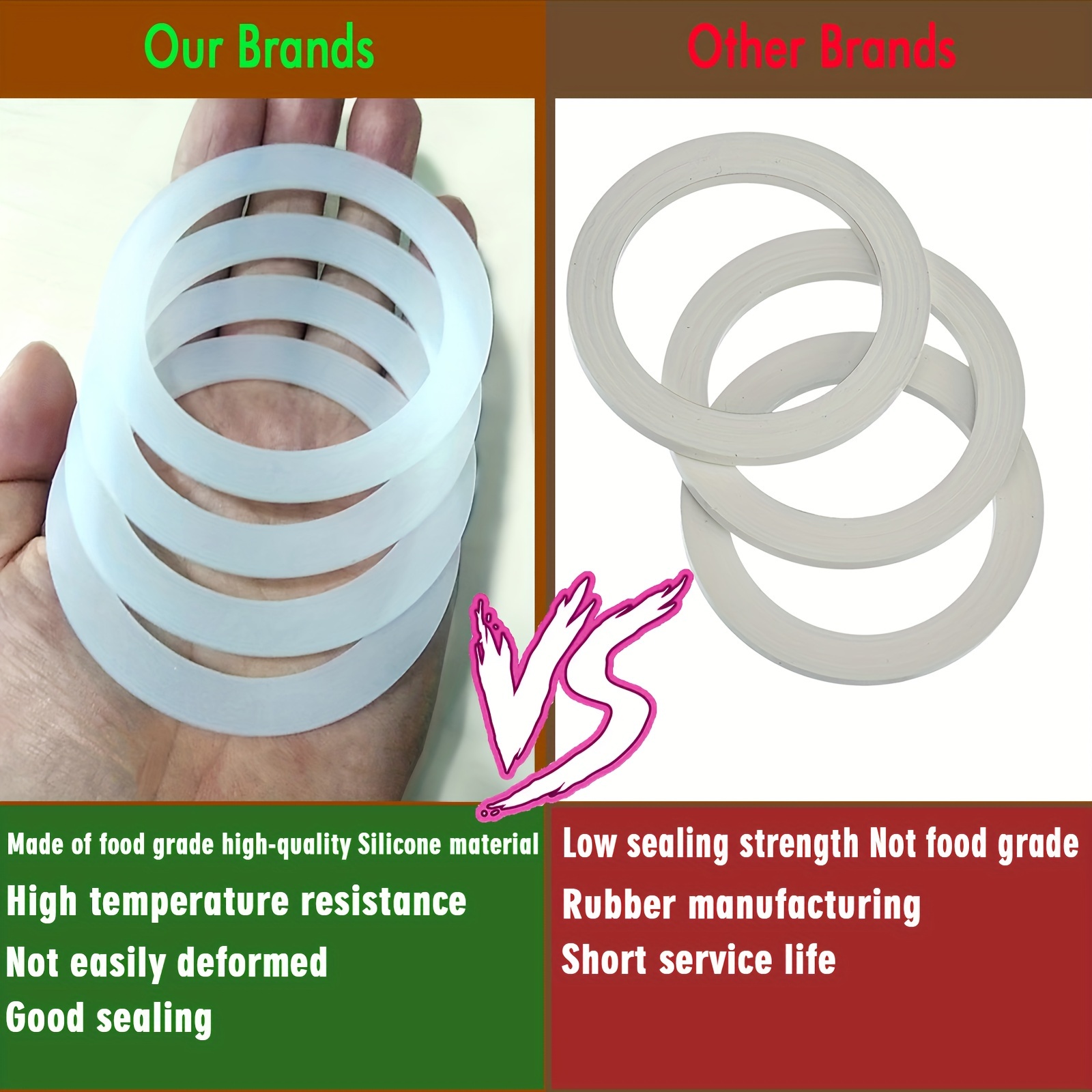 silicone gasket seal ring set filter food grade replacement Temu