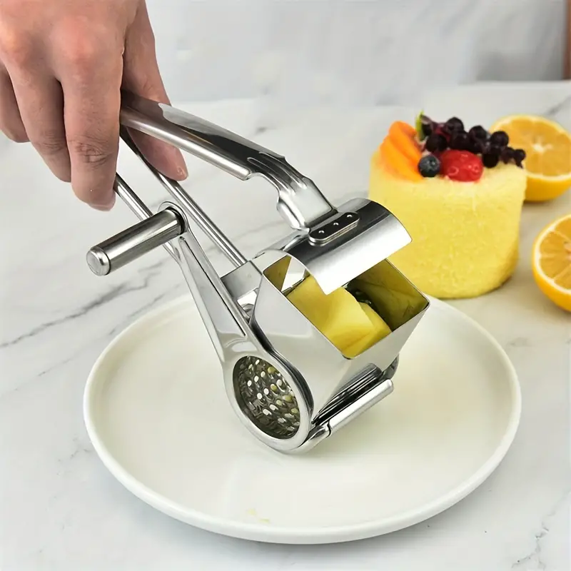 Reusable Cheese Grater With Handle - Manual Rotary Cheese Grater