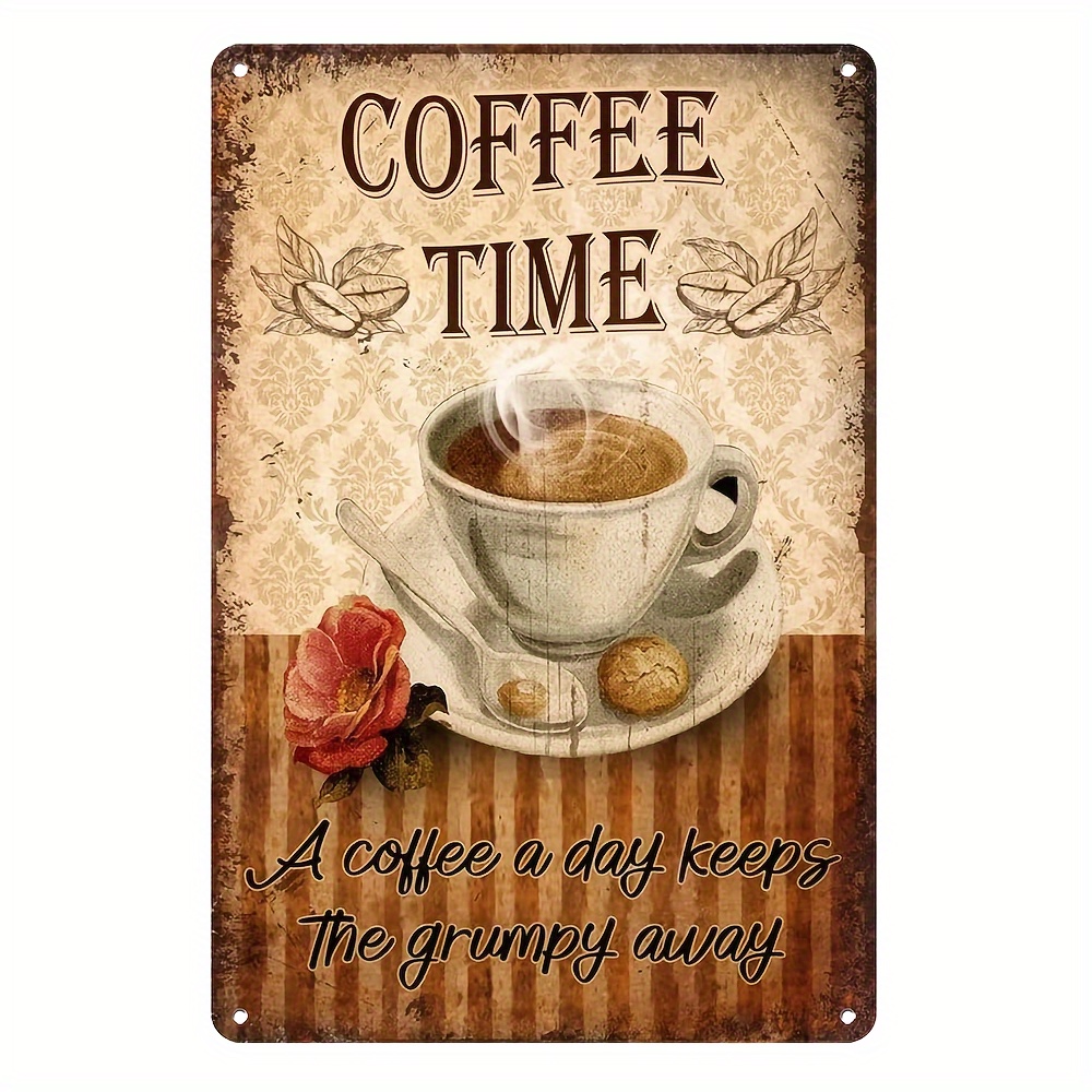 Vintage Coffee Bar Sign Kitchen Coffee Bar Wall Decor - Temu