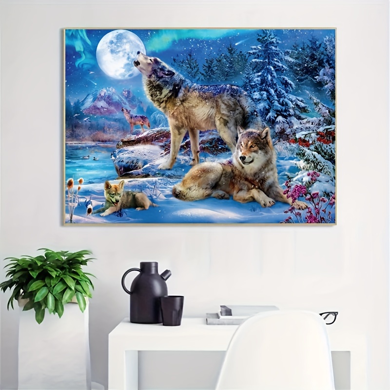 pintura diamante manualidades cuadros punto de cruz Cuadro de perro hecho  de diamantes en el agua, 5D, bordado de diamantes, mosaico de animales