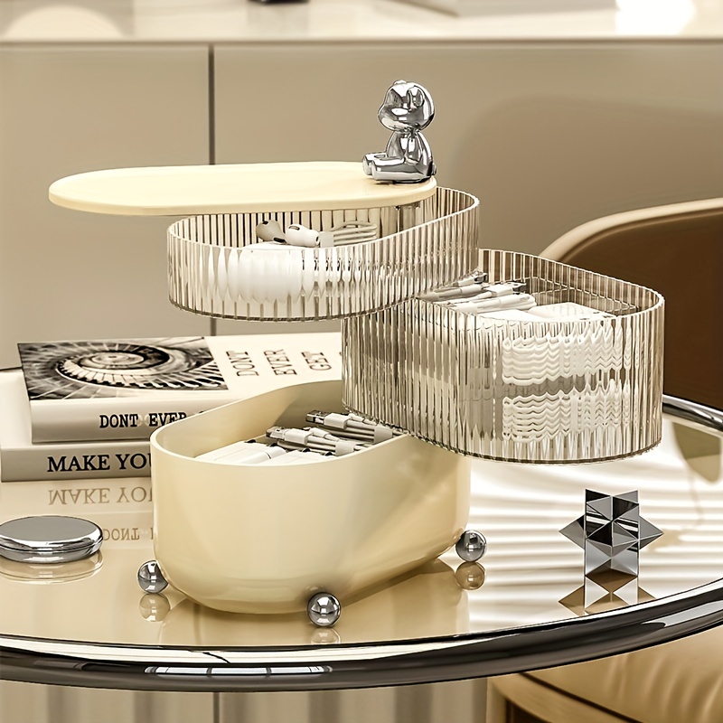 Rotating Desktop Storage Box Dustproof Multilayer Transparent Jewelry Watch Rack