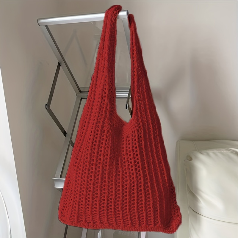 Medium Crochet Bag Hollow Out Double Handle For Vacation