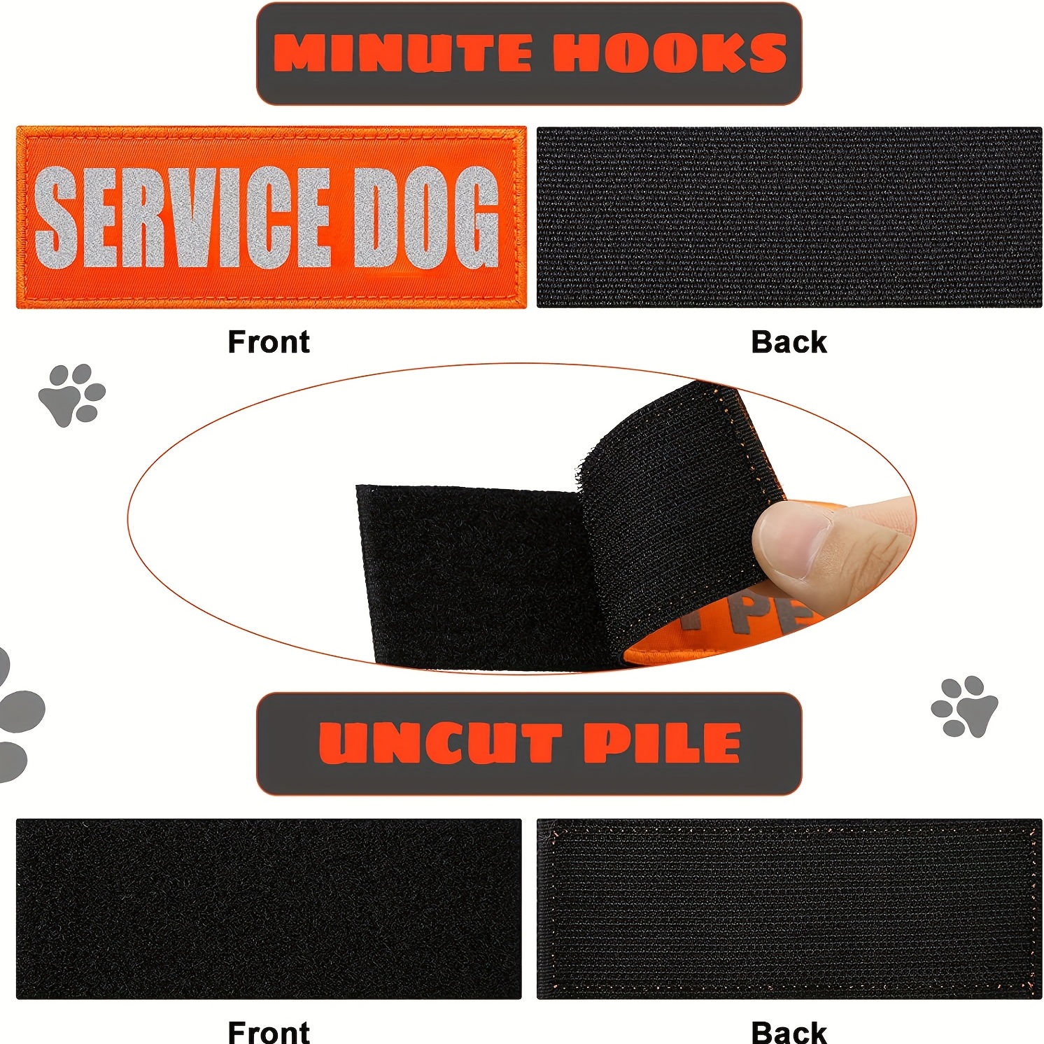 Reflective  Pet Dog Patches Hook Backing Service Dog - Temu