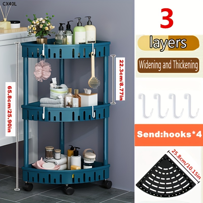 1pc Bathroom & Kitchen Multi-purpose Three-layer Triangular Floor