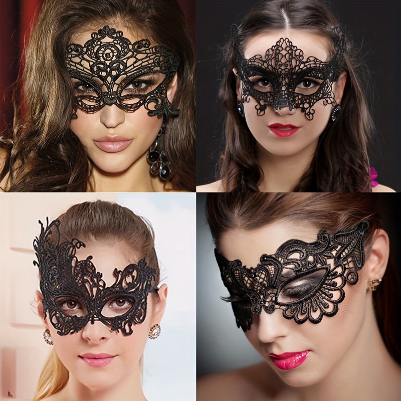 1 pz donne nere Sexy maschera per gli occhi in pizzo maschere per