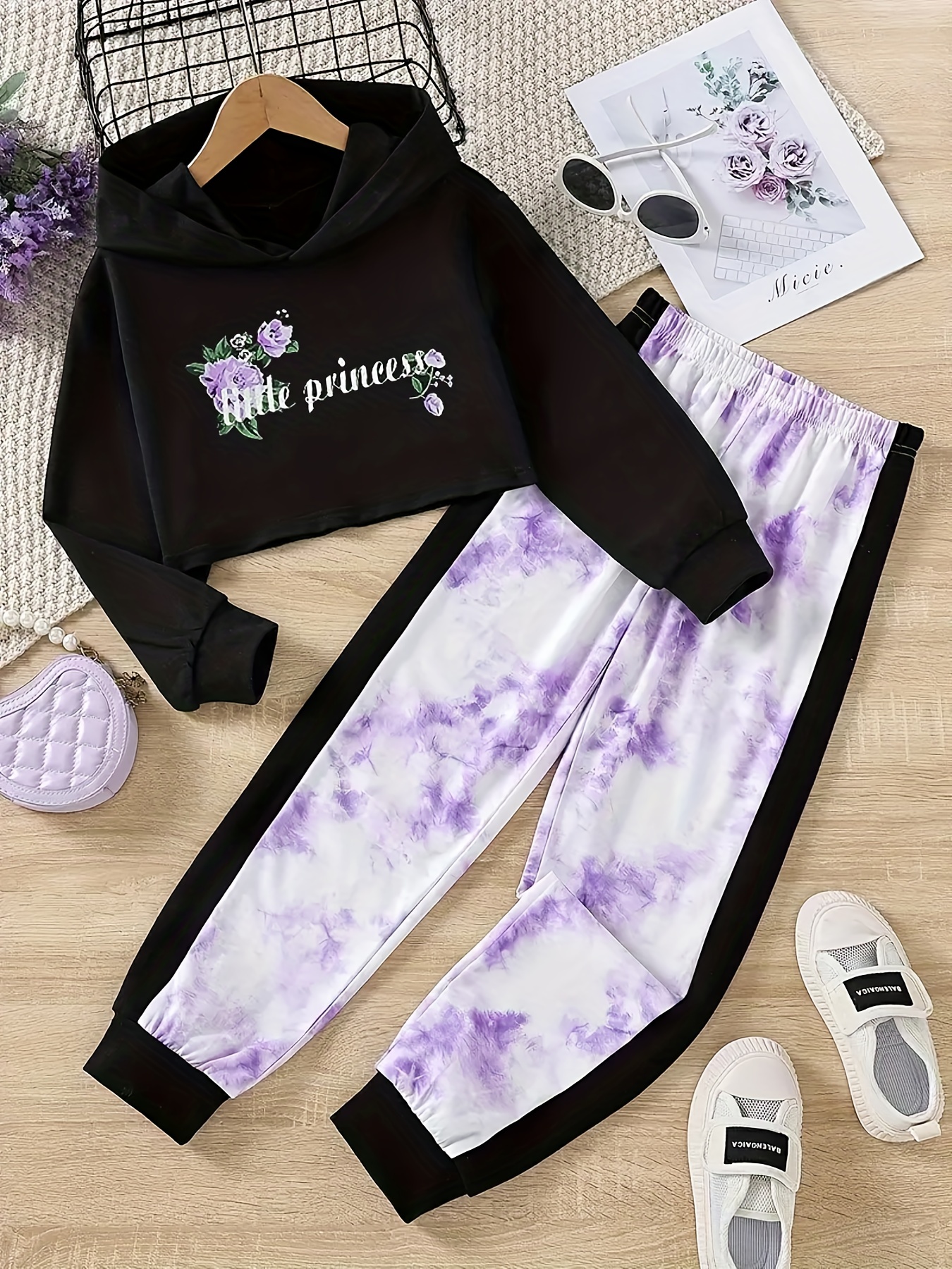 Tie dye cropped best sale hoodie and sweatpants set