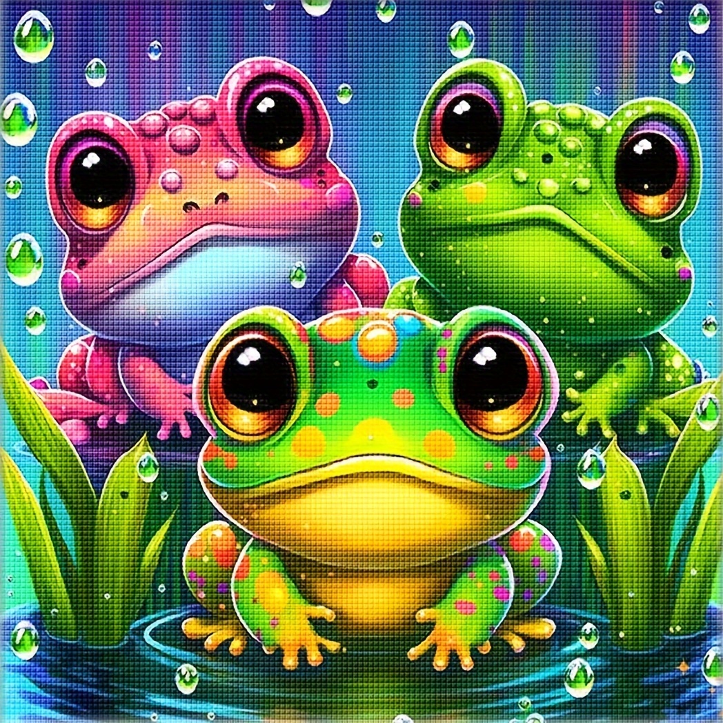 Fishing Frog Diamond Painting Kit 5d Diy Mosaic Rhinestone - Temu