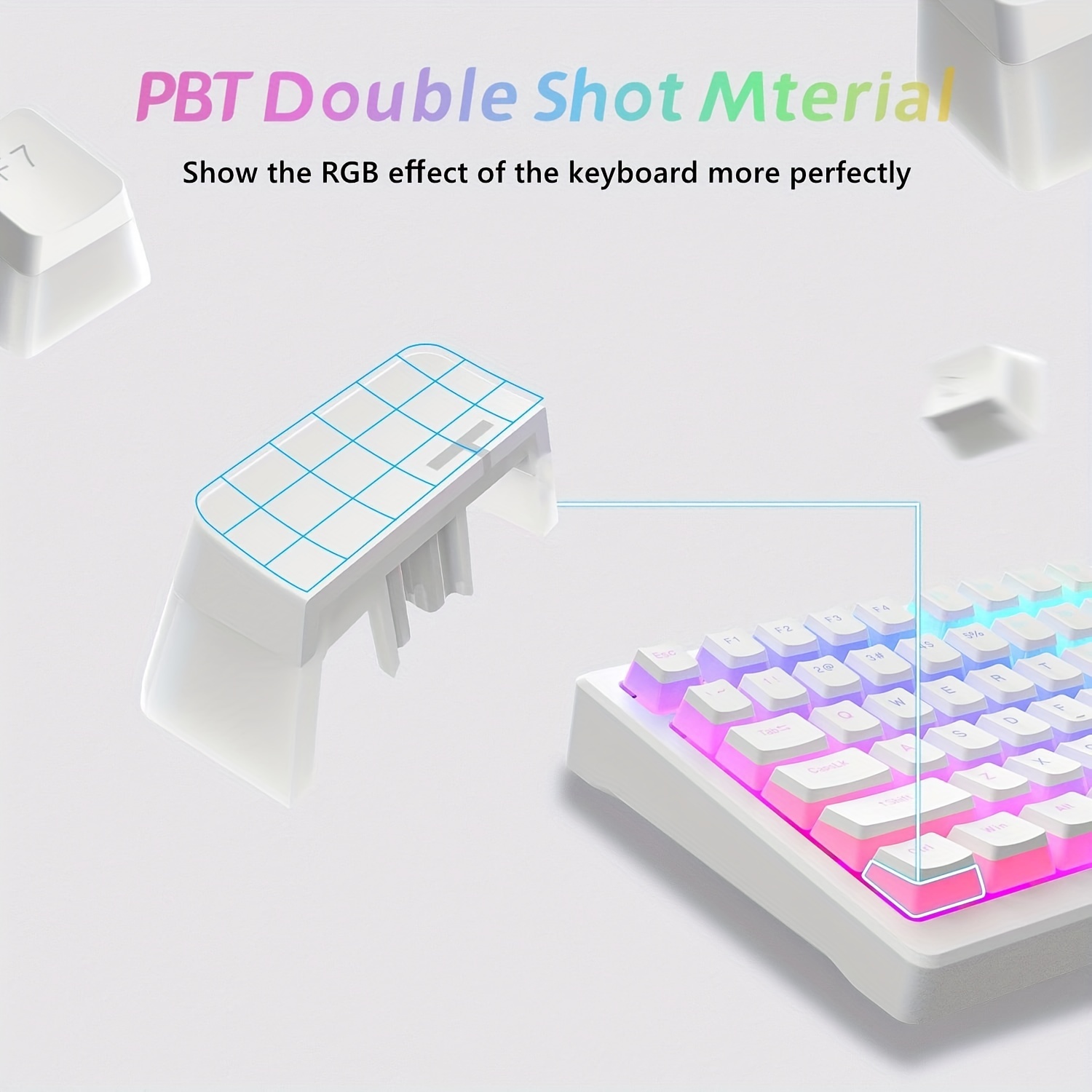 Pudding Rgb Translucent Pbt Keycaps 129 Keys Oem Profile - Temu