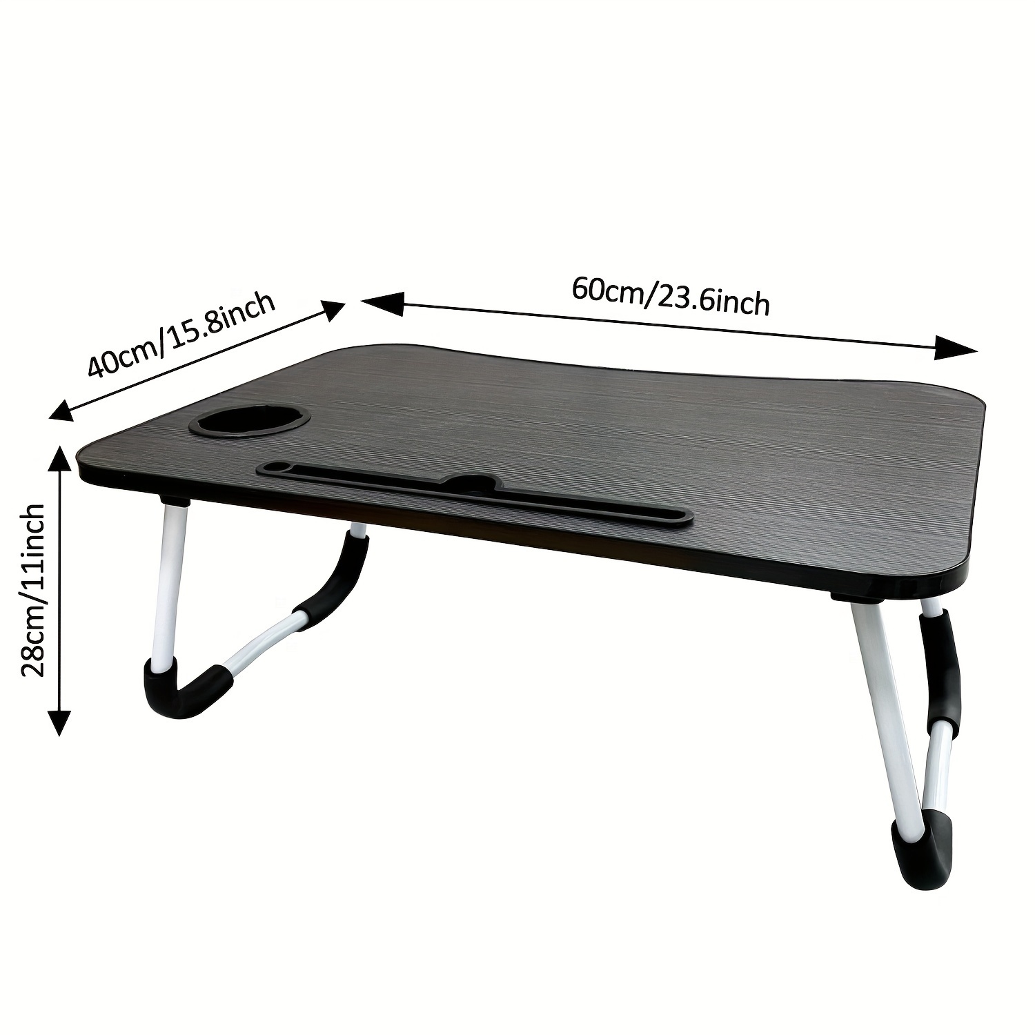 Mesa plegable para portátil o desayuno con ranura para tazas para sofá,  cama, suelo y sofá