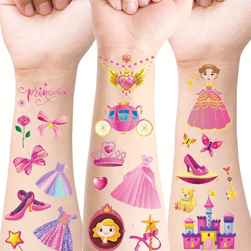 Glitter Cute Princess Tatuajes Temporales Niños Glitter 12 - Temu Spain