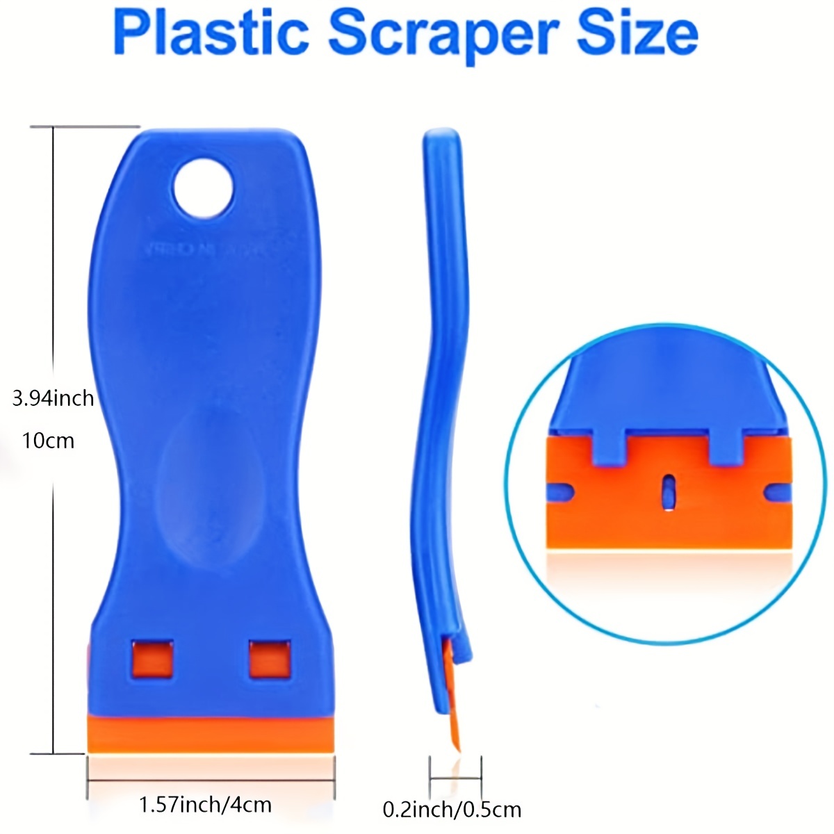 Plastic Razor Blade Scraper And Blades Remove Label Decal - Temu