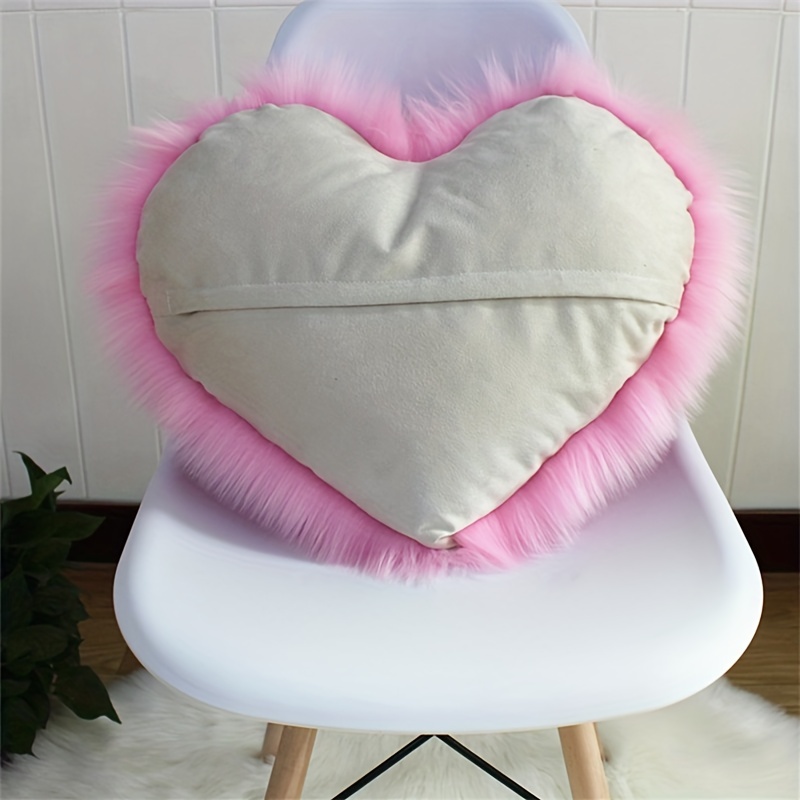 Heart Shaped Throw Pillow Cushion Long Plush Cushion - Temu
