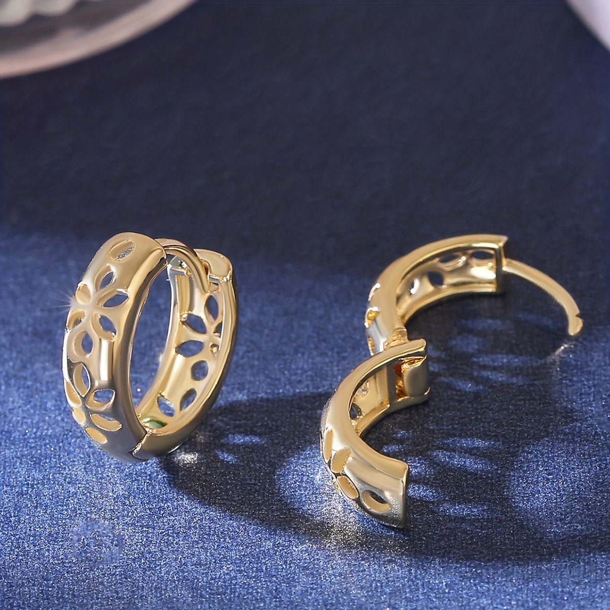 Copper Retro Circle Earrings & Hollow Earrings Set for Date