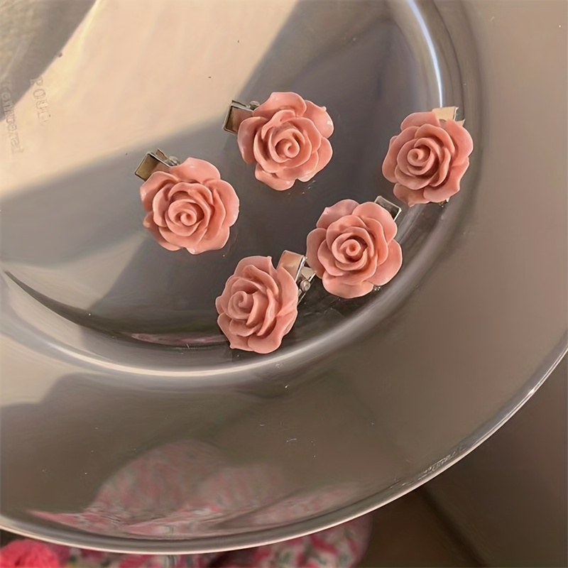 New Small Bow Hairpins Cute Peach Rose Headwear Hair Accessories