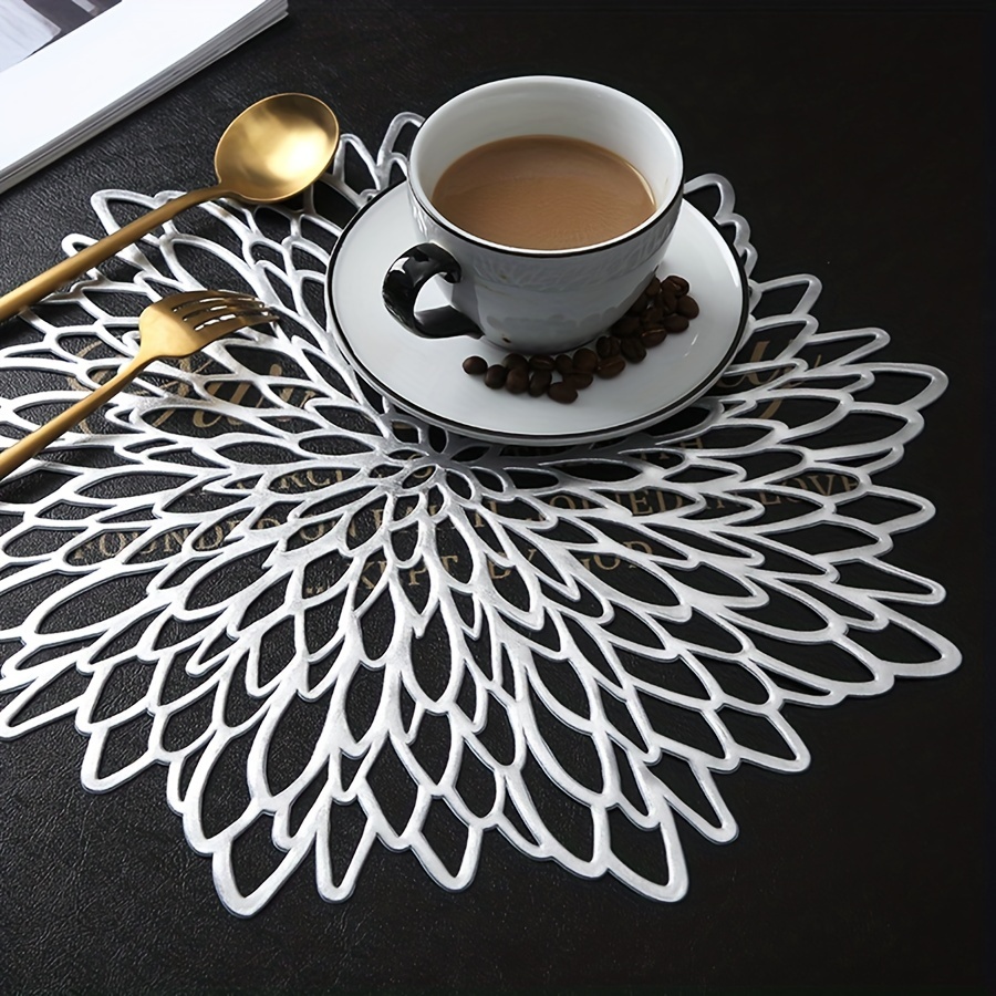 Pvc Round Placemats, Cup Coasters, Table Mats With Stylish Faux Leather And  Creative Edging Placemat, Home Decoration - Temu