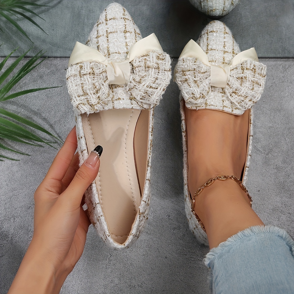 Bow slip on on sale flats