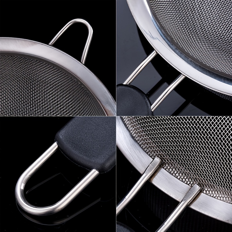 Fine Mesh Filter Basket - Stainless Steel Filter With Insulated Handle -  Flour Sieve For Baking - Kitchen Food Filter, Tea, Rice, Spaghetti, Pasta  Filter - With Reinforced Frame And Sturdy Rubber