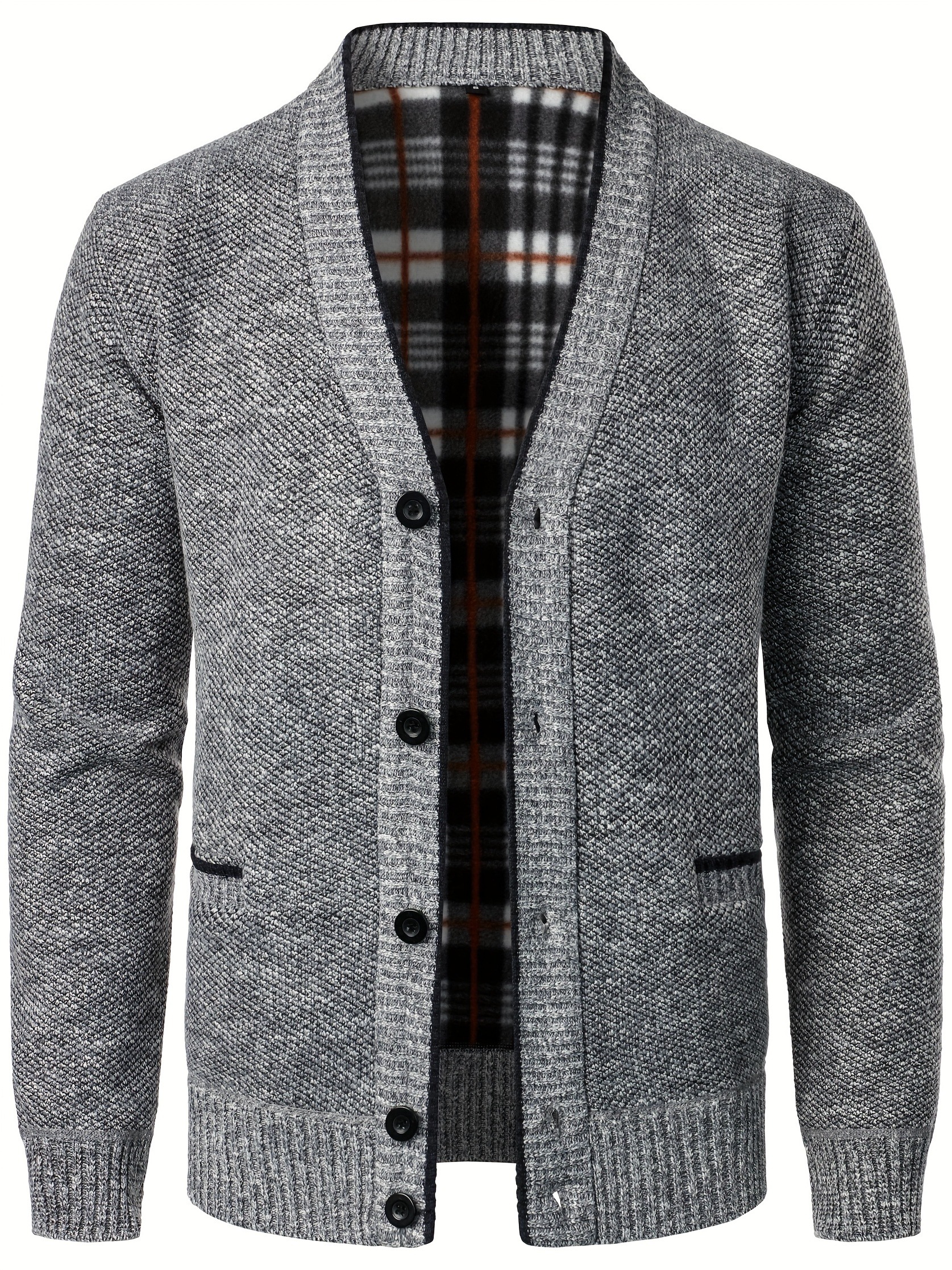 Men's Fashion Causal Textured Sweater Cardigan Spring/autumn - Temu
