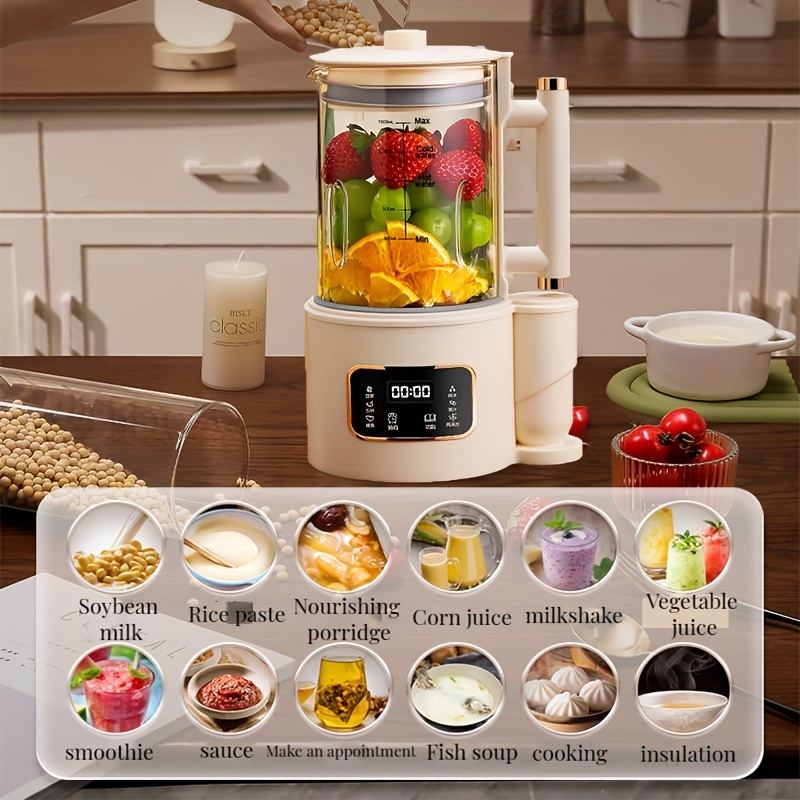 BioloMix 1.75L Glass Jar Digital Cooking Blender Hot Soup Maker Mixer  Juicer Food Grinder Processor With Heating Function