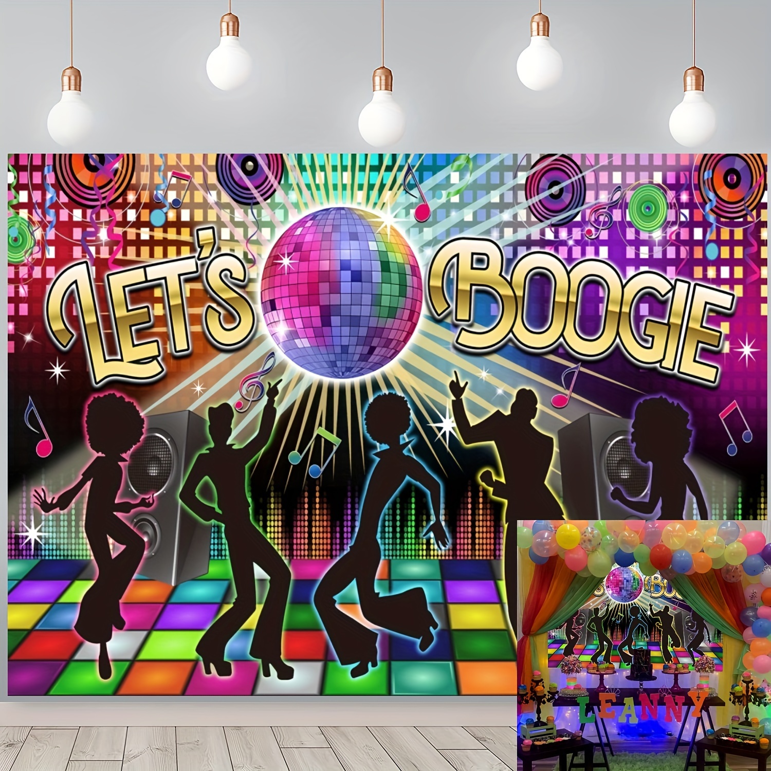 Disco Party Supplies, Large Fabric 70s 80s 90s Disco Dance Backdrop for  Disco Party Birthday Photography Neon Night Vintage Let's Glow Crazy  Shining