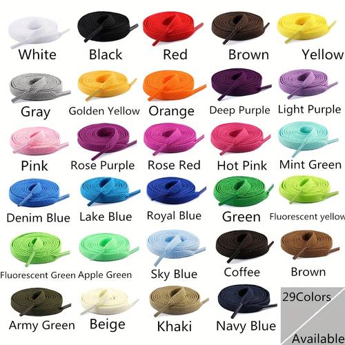 29 pairs of colorful shoelaces for flat shoes multiple packs for sports shoes skates boots 29 colors 29 pairs