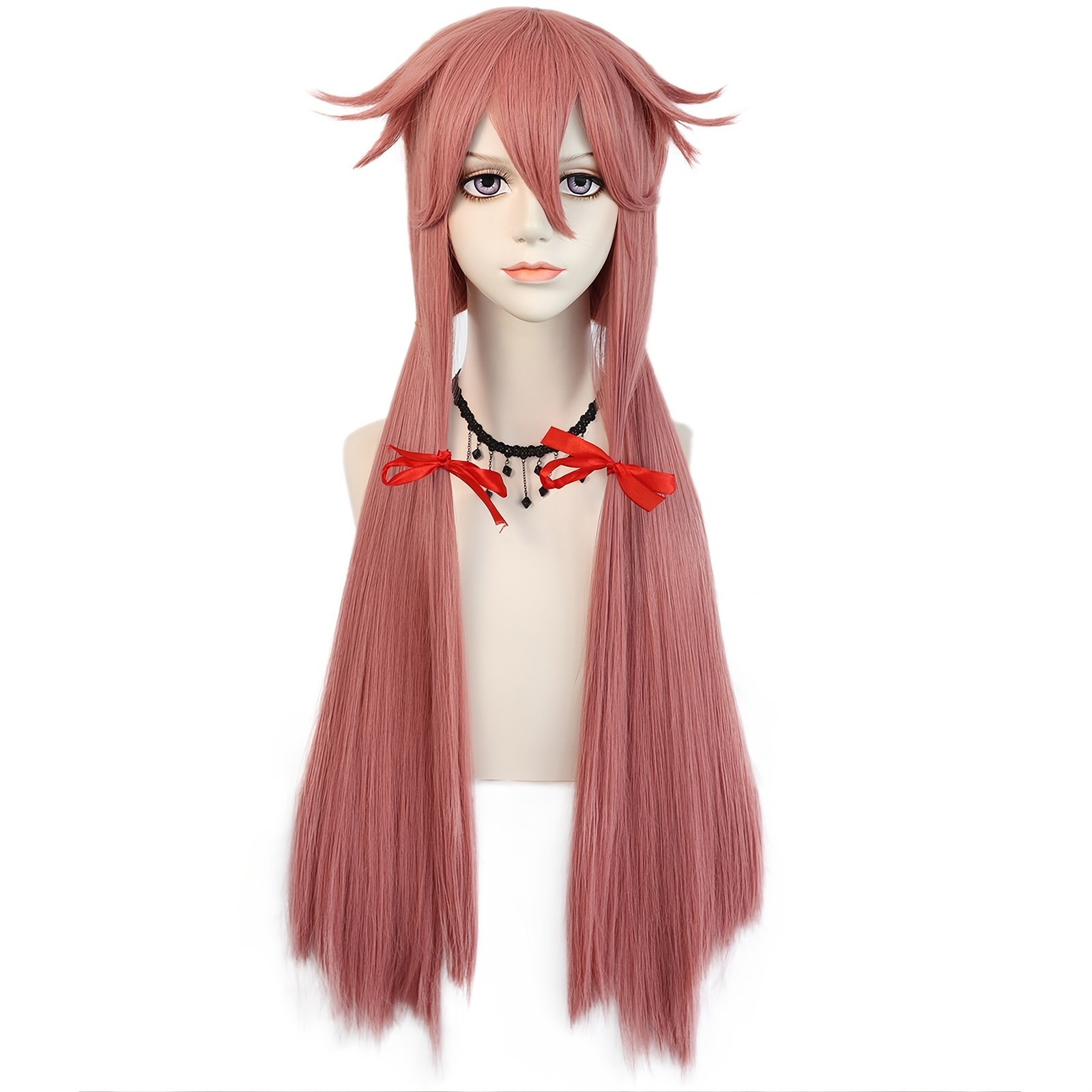 Red Long Straight Synthetic Cosplay Wig For Halloween & Wig Cosplay Wig