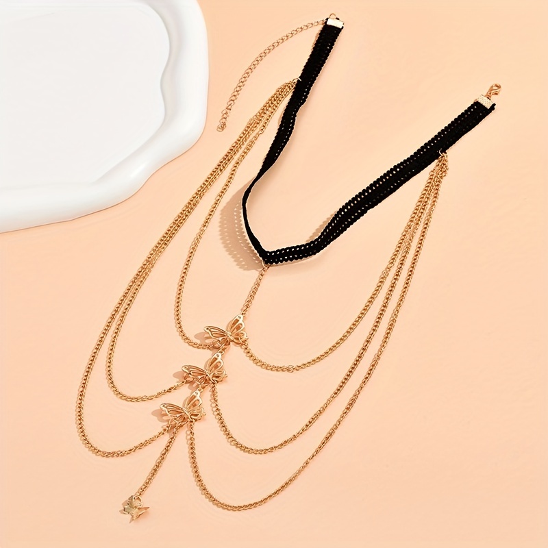 Creative Elastic Layer Chain Butterfly Leg Chain