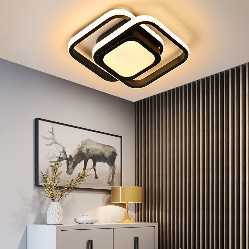  Lámpara LED moderna de techo, luces LED de techo para sala de  estar, comedor, lustre, moderna lámpara de techo de cocina regulable con  lámparas de techo remotas, lámpara LED moderna 