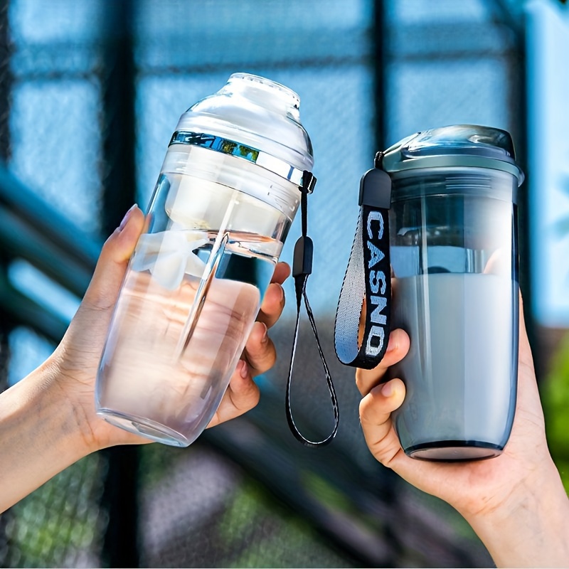 Glass Transparent Water Bottle With Lid And Straw, Leakproof Travel Coffee  Mug For Outdoor Sports Fitness - Temu