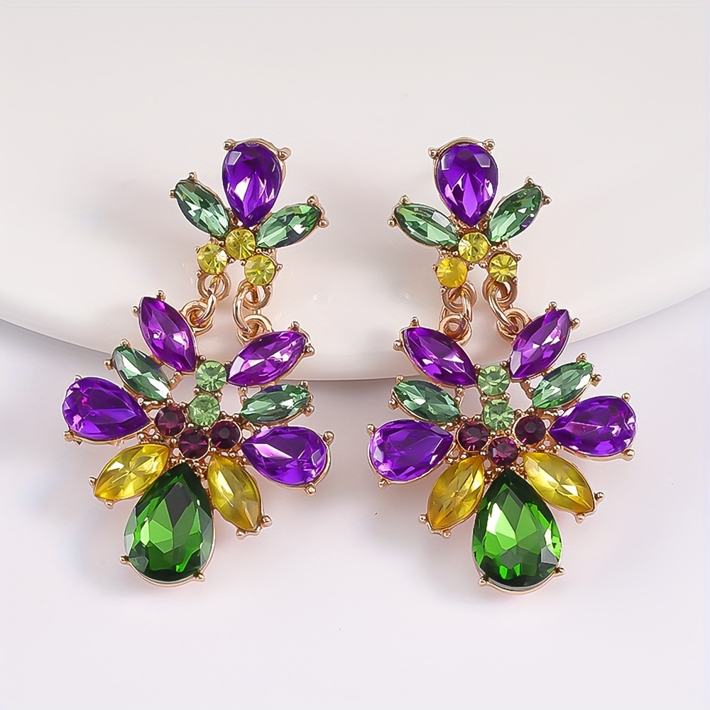 mardi gras star earrings