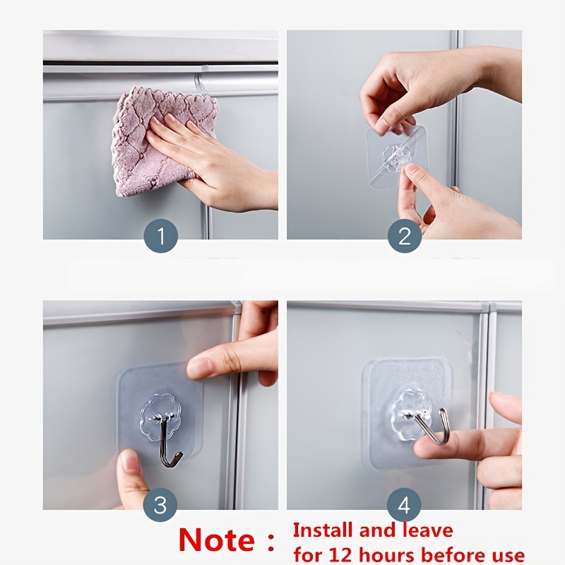 10/5 Pairs Double Sided Adhesive Wall Hooks Invisible Traceless Snap Hook  Wall Storage Holder Bathroom Kitchen Bedroom Hook Kit
