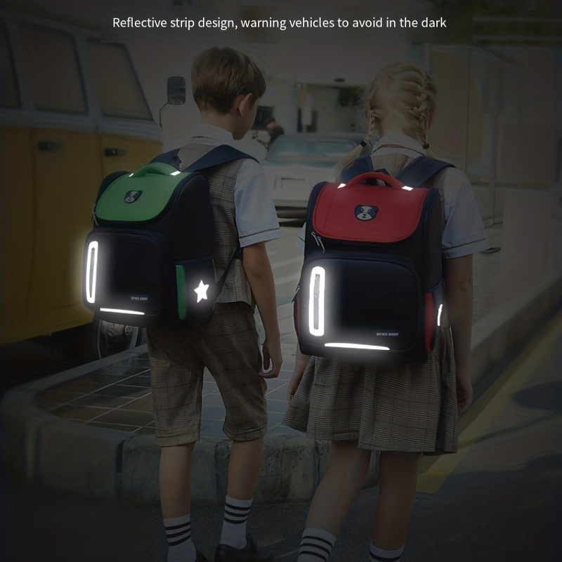 Kids Reflective Backpack Waterproof Large Capacity School Bag